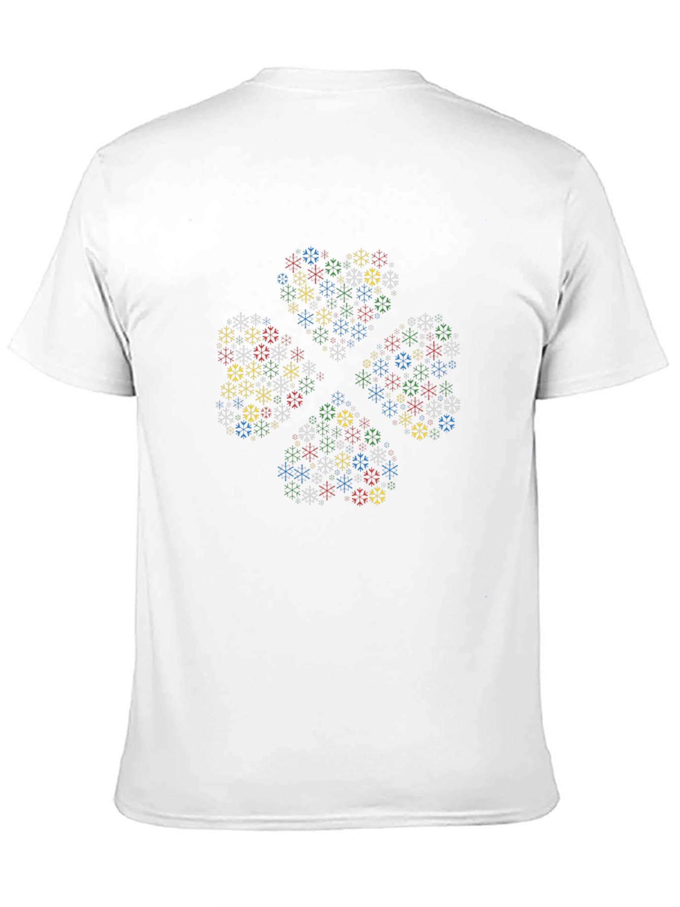 Lucky Four Leaf Clover Pattern Black T-Shirt