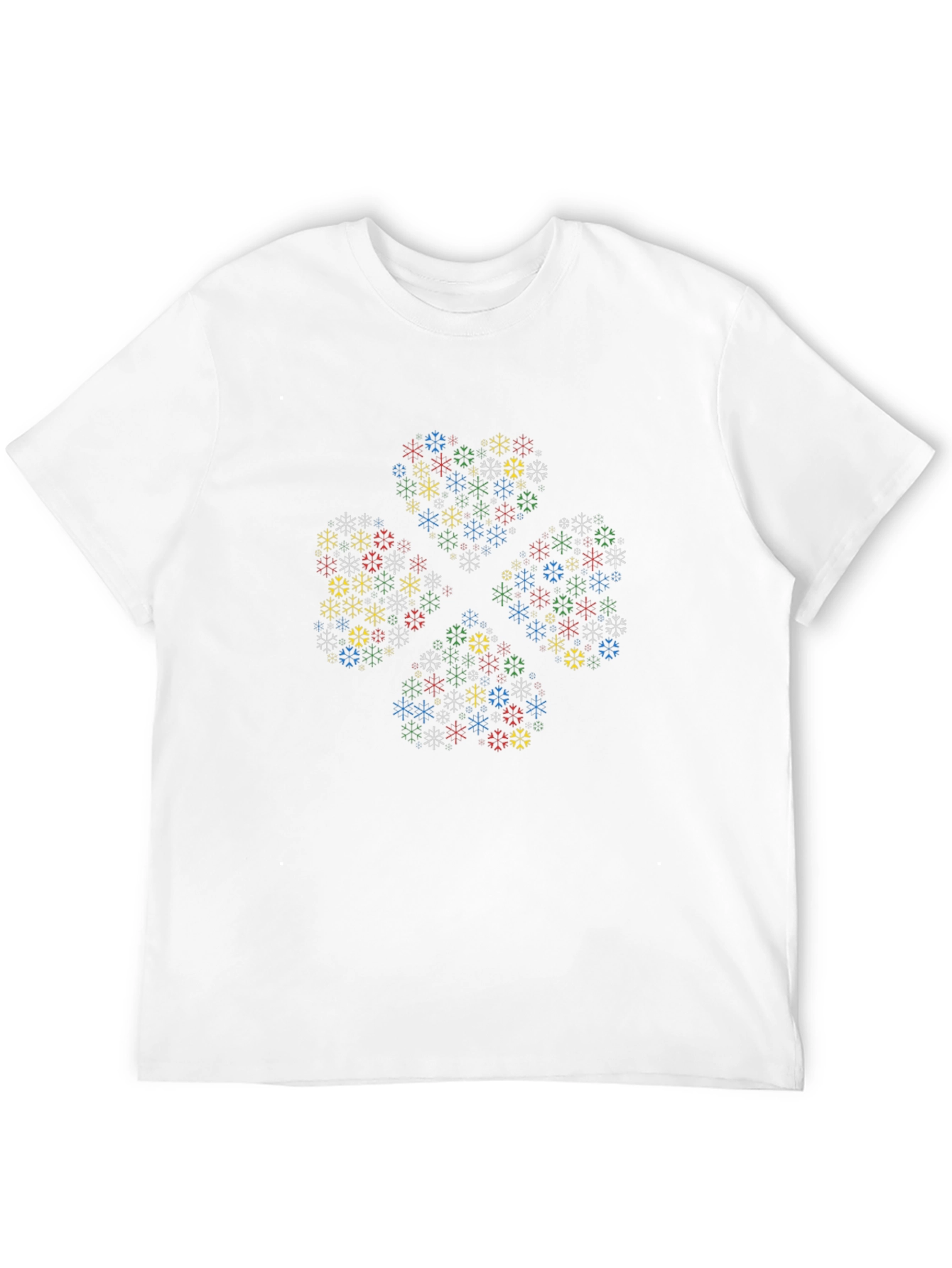 Lucky Four Leaf Clover Pattern Black T-Shirt