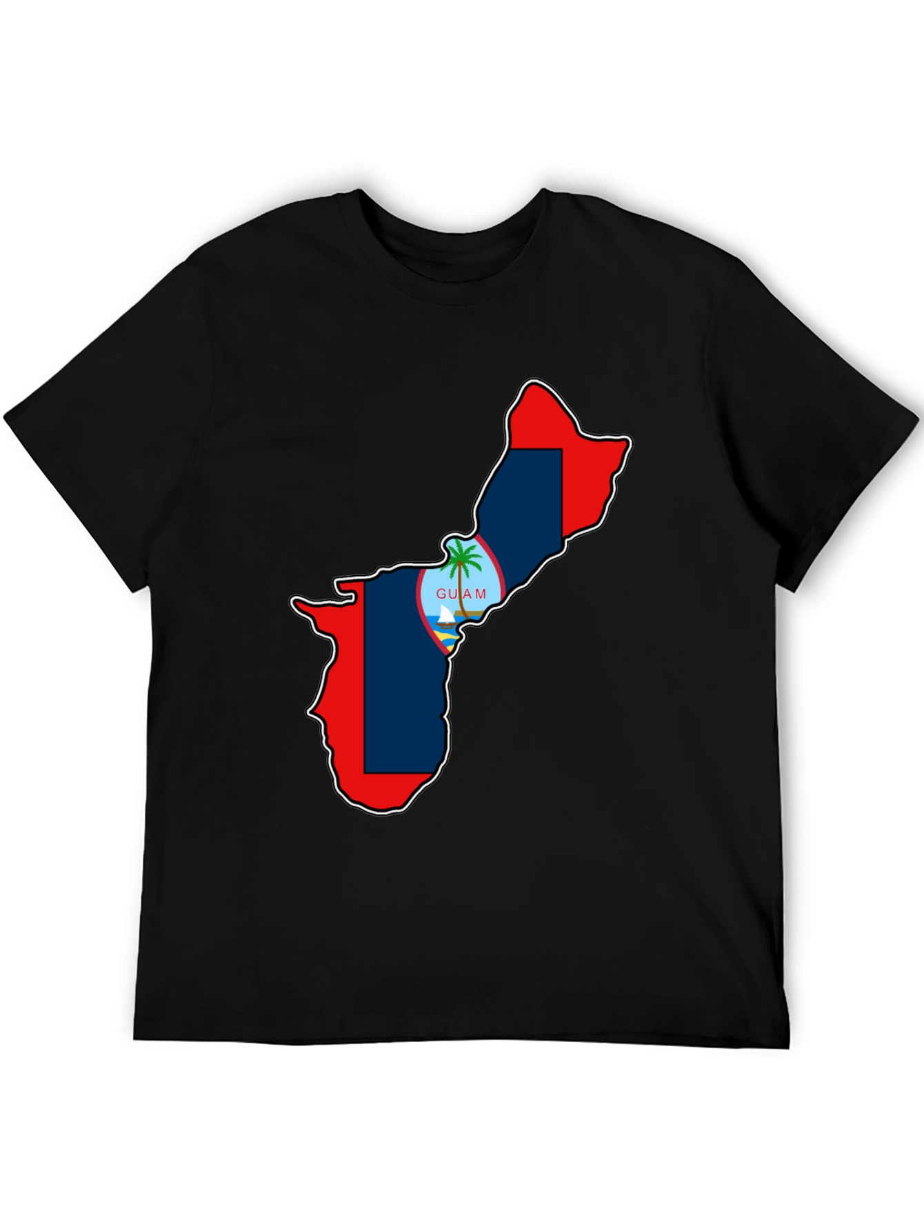 Guam Map T-Shirt Black Pride Island Souvenir