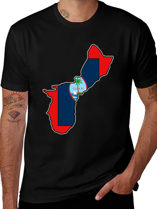 Guam Map T-Shirt Black Pride Island Souvenir