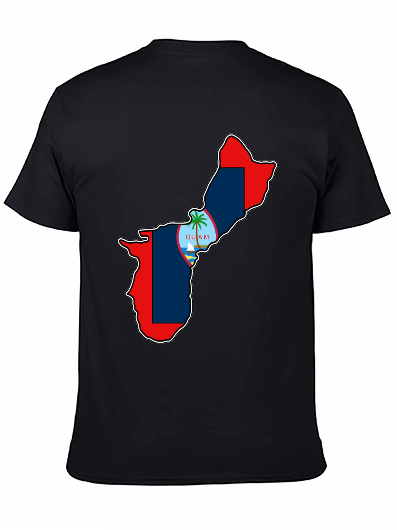 Guam Map T-Shirt Black Pride Island Souvenir