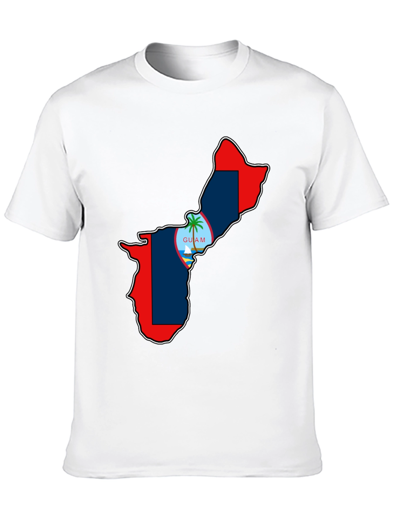 Guam Map T-Shirt Black Pride Island Souvenir