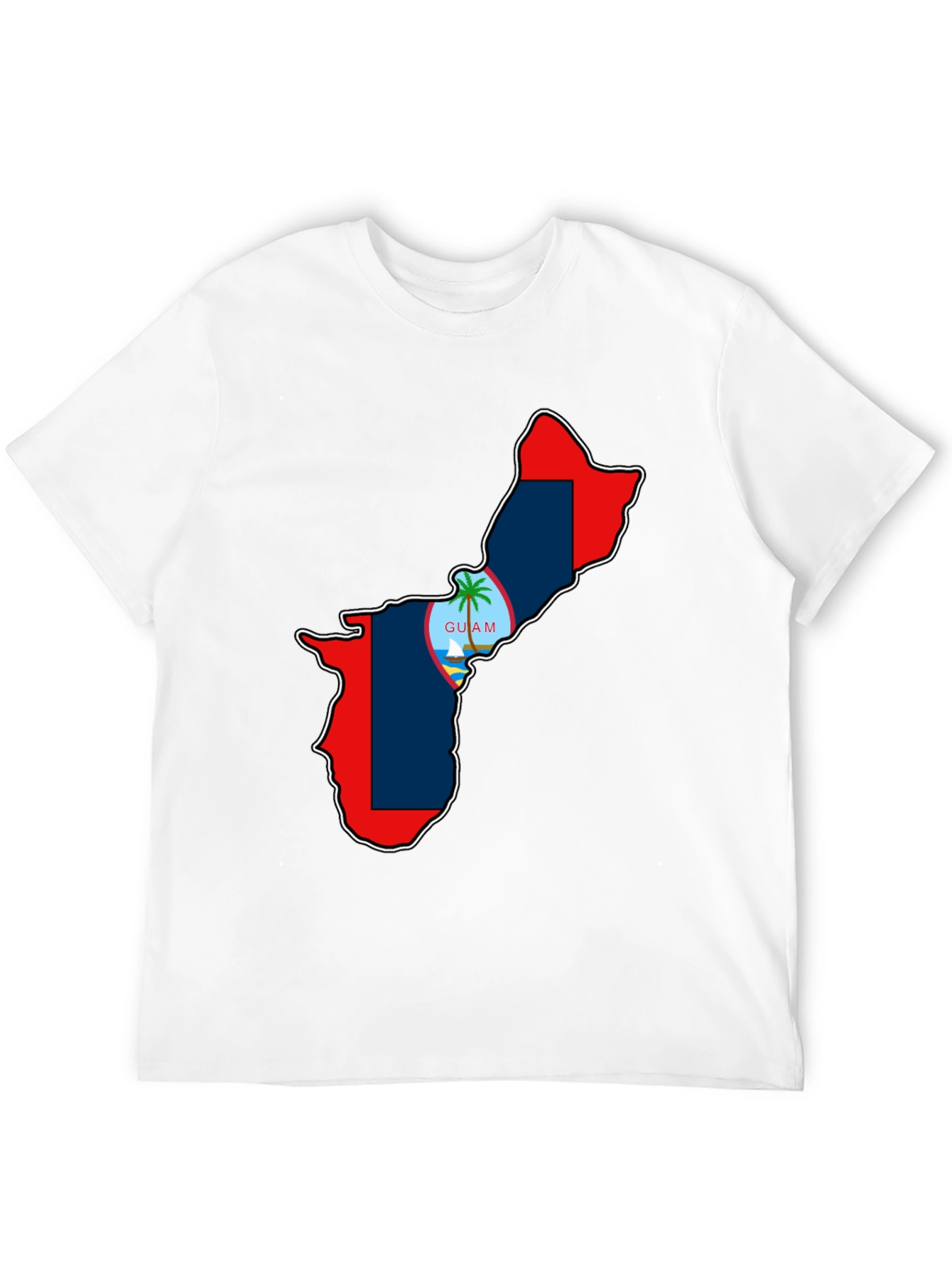 Guam Map T-Shirt Black Pride Island Souvenir