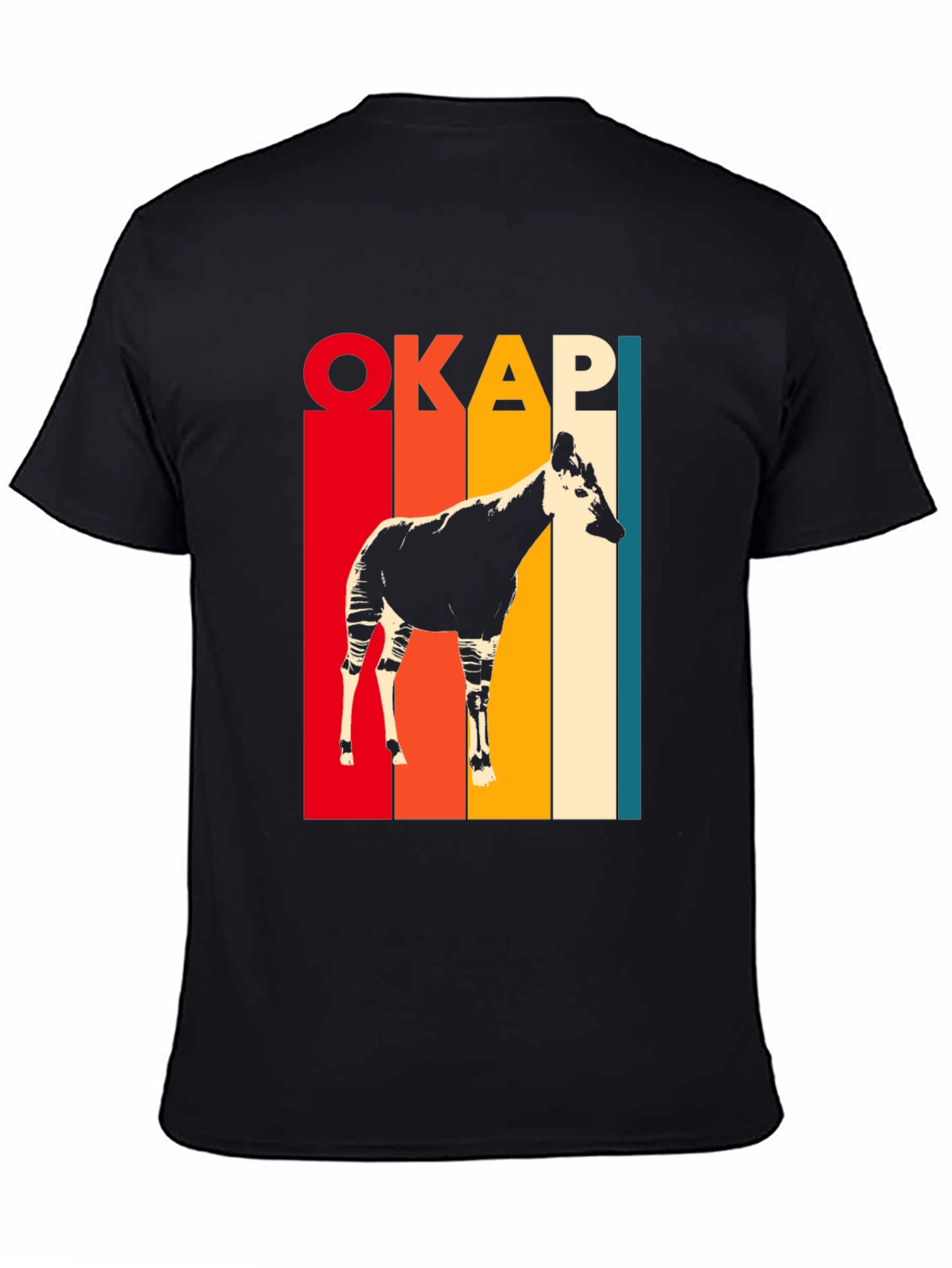 Retro Okapi Graphic Tee - Stylish Animal Lover T-Shirt