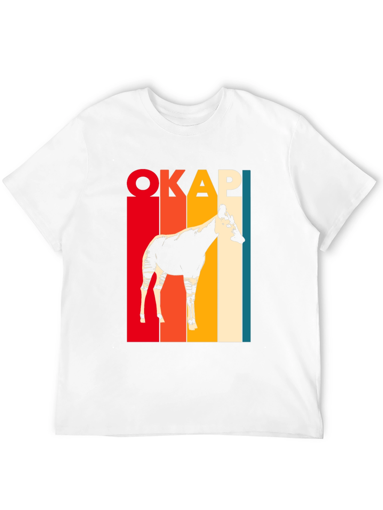 Retro Okapi Graphic Tee - Stylish Animal Lover T-Shirt