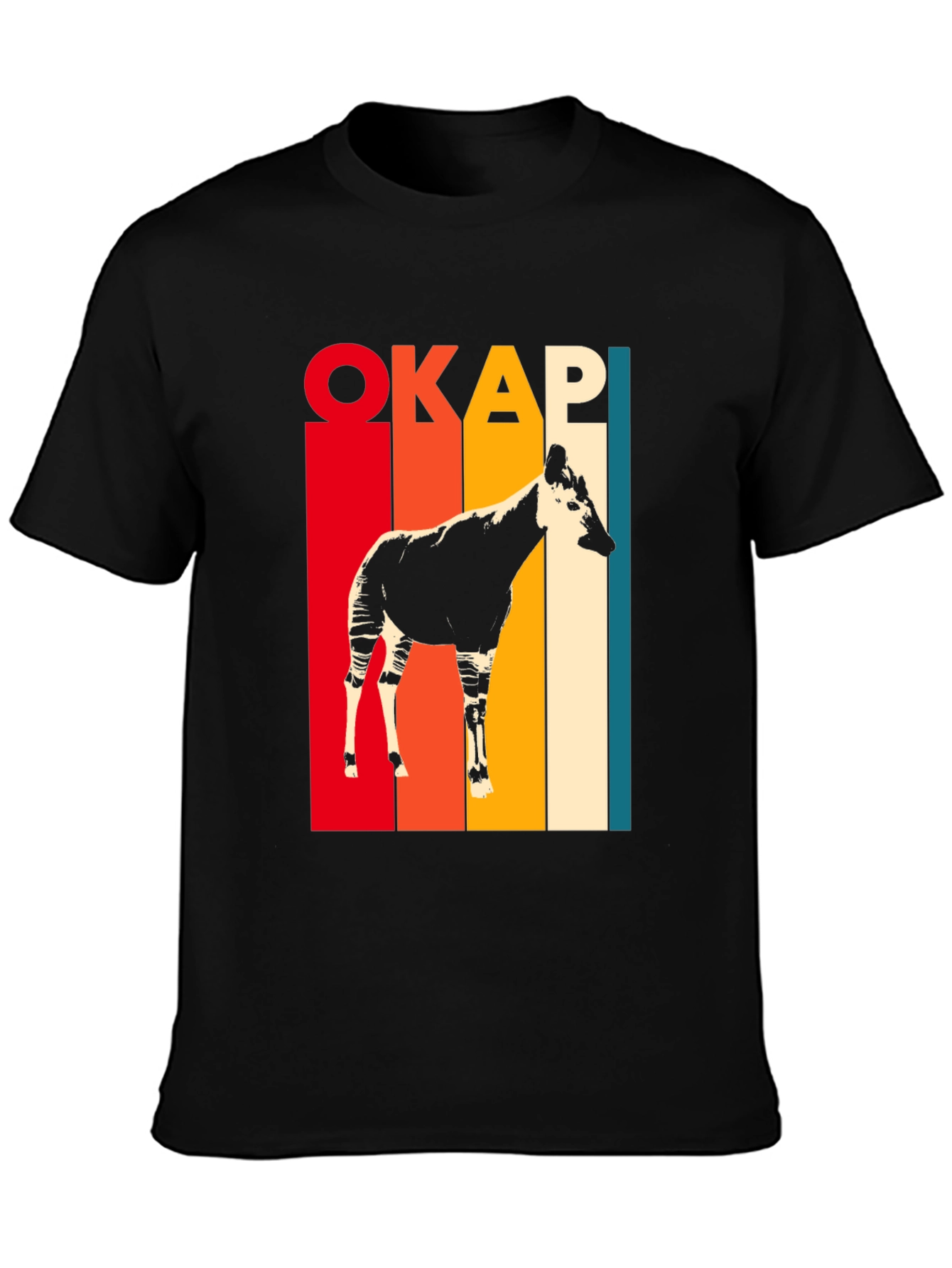 Retro Okapi Graphic Tee - Stylish Animal Lover T-Shirt
