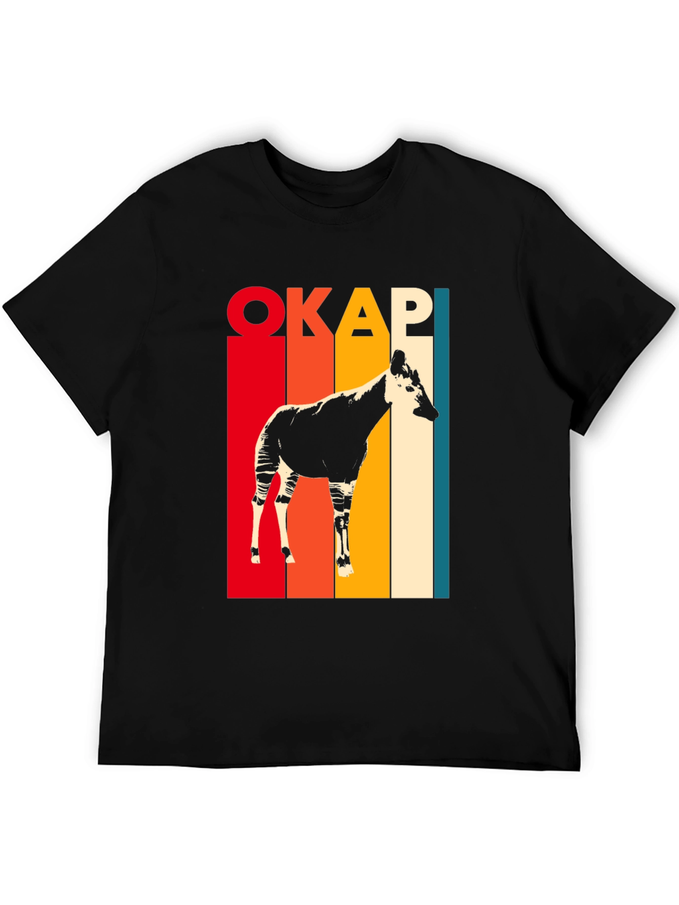 Retro Okapi Graphic Tee - Stylish Animal Lover T-Shirt
