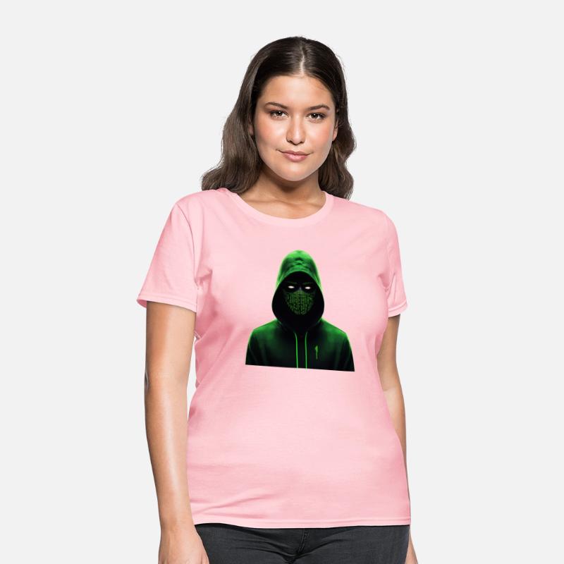 Hacker Masked Figure - Cyber Culture T-Shirt