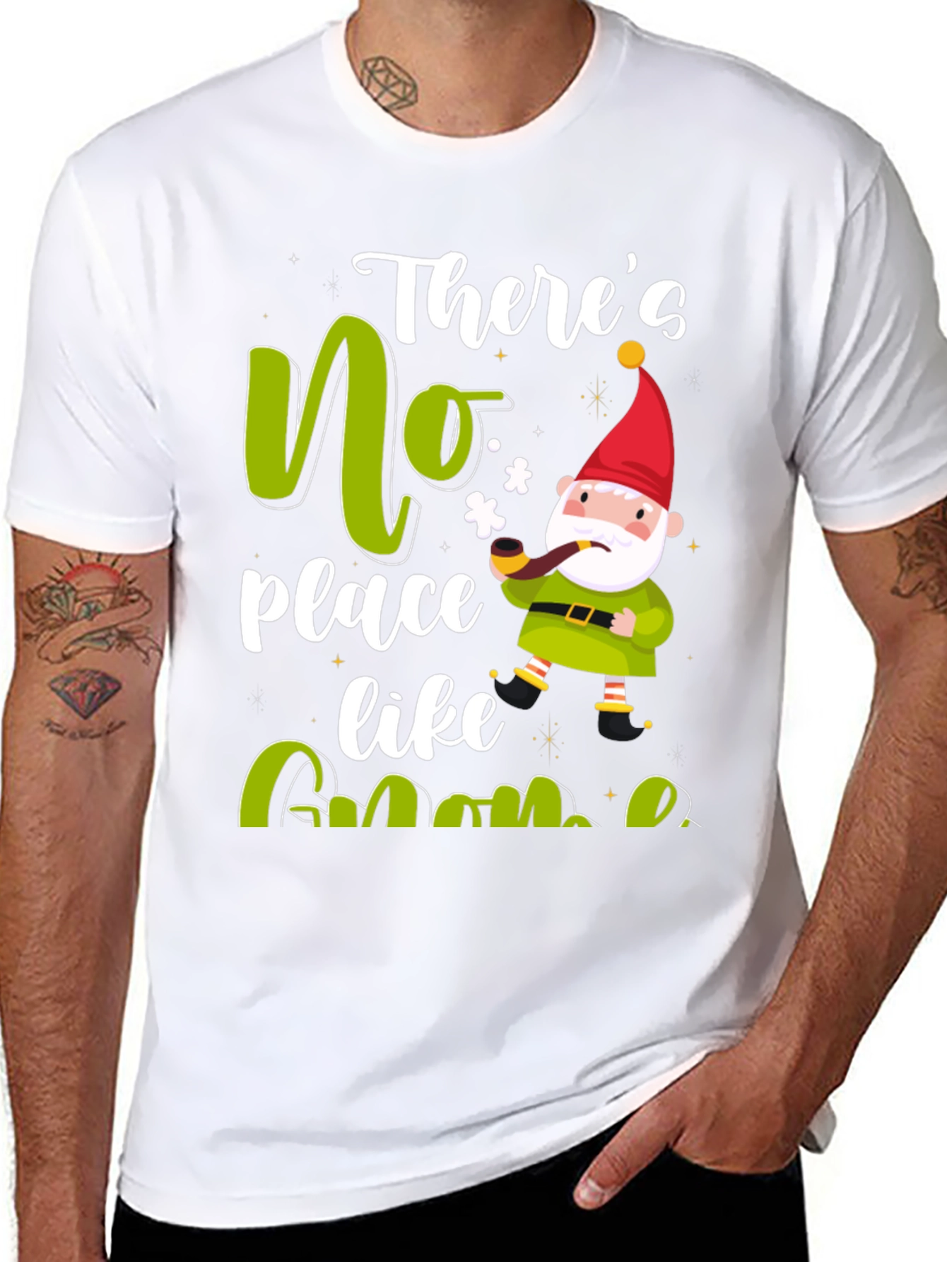 Theres No Place Like Gnome Black T-Shirt