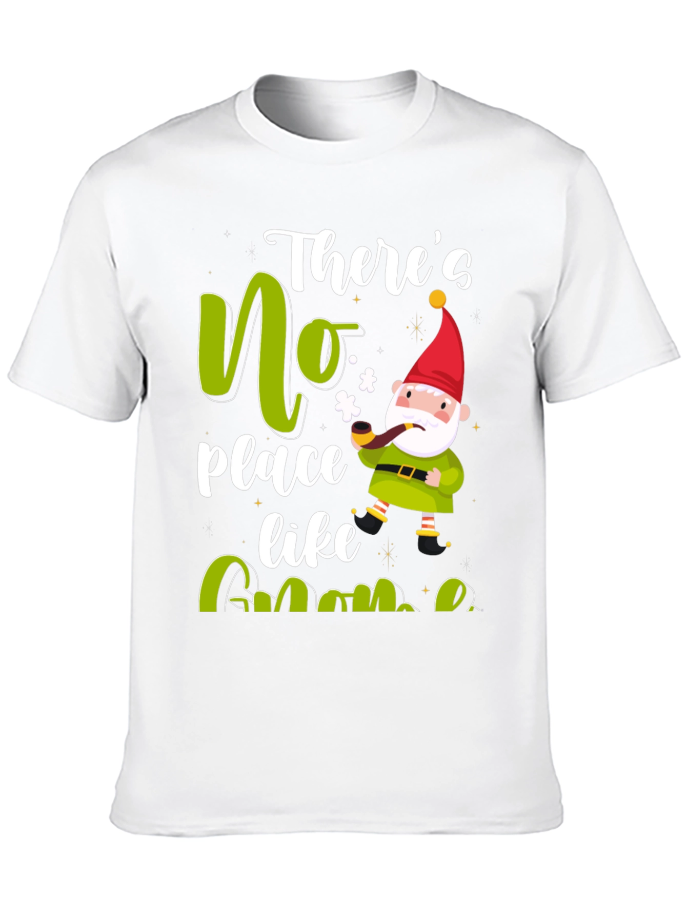 Theres No Place Like Gnome Black T-Shirt