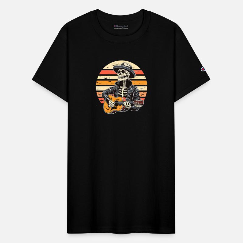 Halloween Skeleton Playing Guitar Rock And Roll