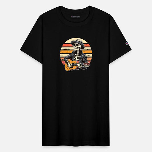 Halloween Skeleton Playing Guitar Rock And Roll