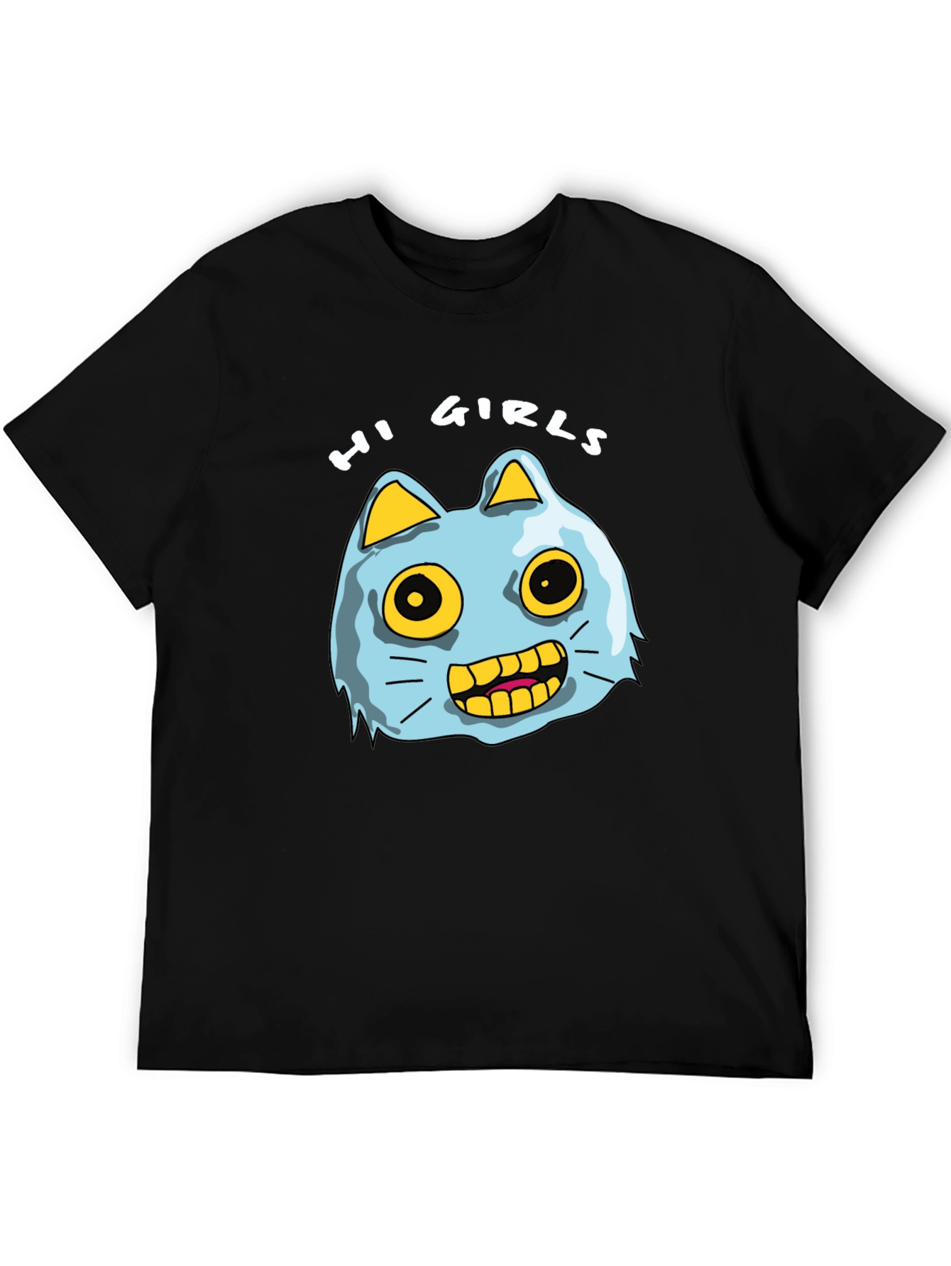 Hi Girls Cartoon Cat T-Shirt