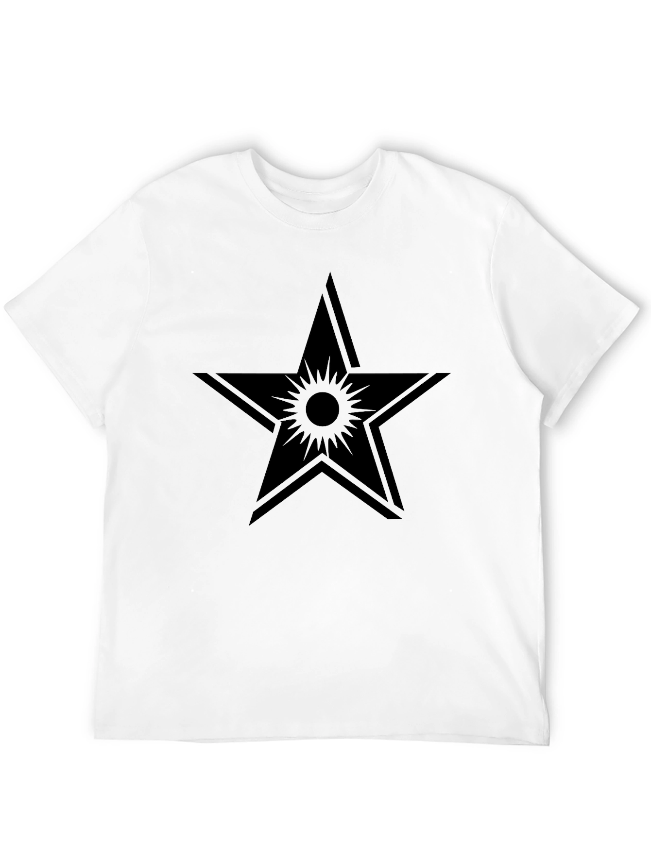 Black Star Graphic Tee - Modern Mens Casual Shirt