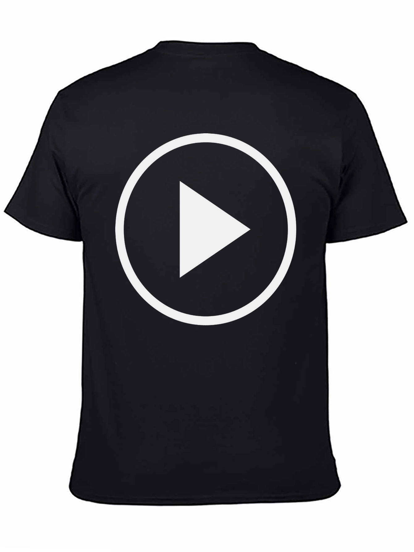 Play Button Graphic Tee - Black Cotton Blend