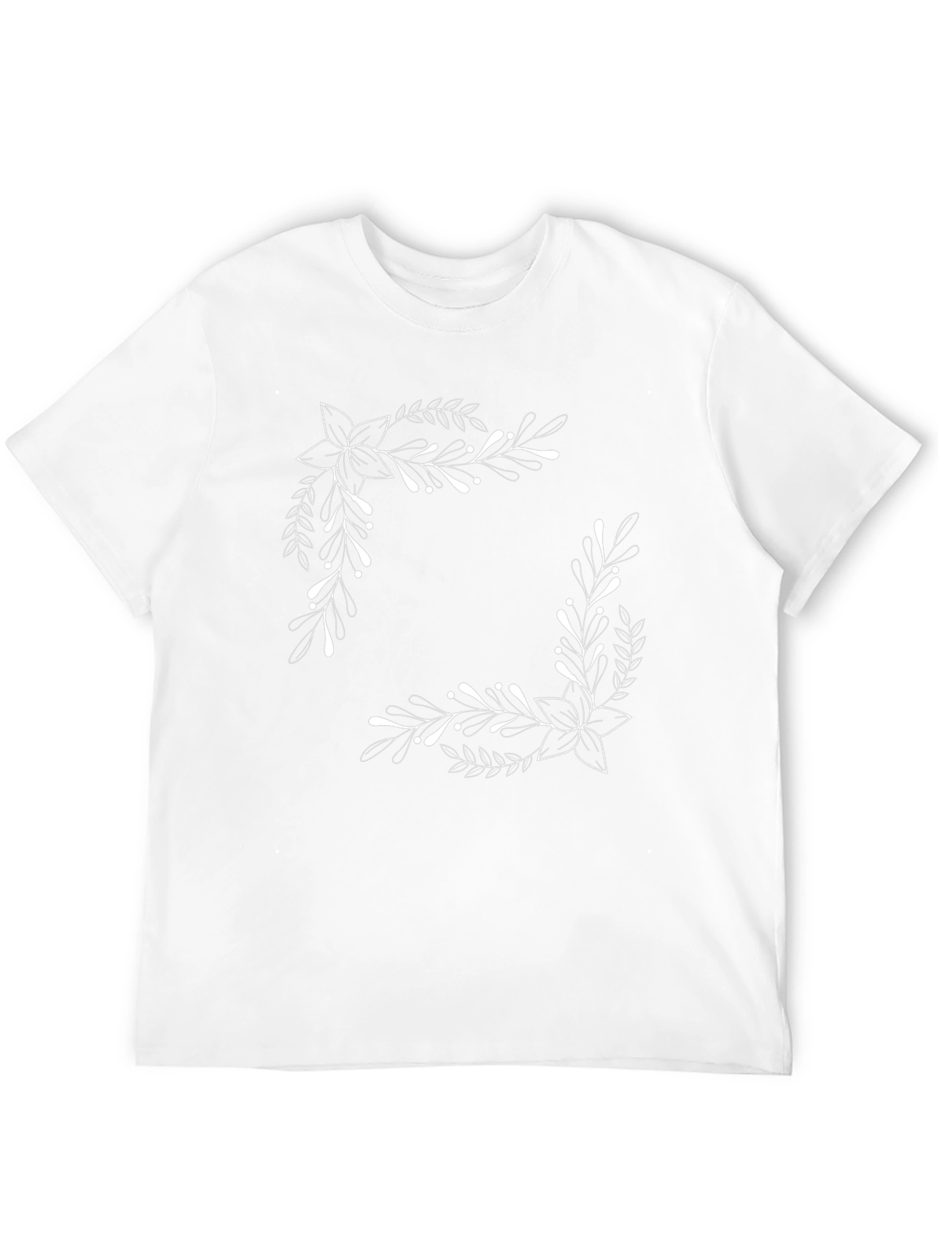 Floral Frame Black T-Shirt - Elegant & Stylish