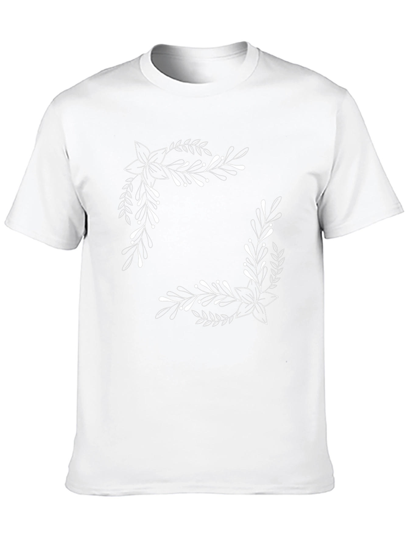 Floral Frame Black T-Shirt - Elegant & Stylish