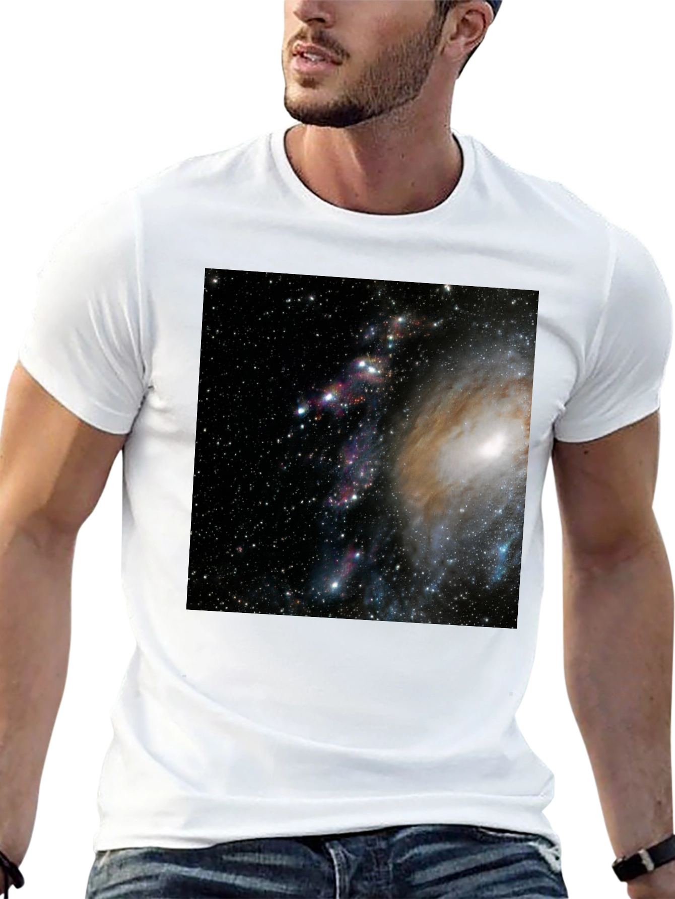 Galaxy Print Black T-Shirt - Celestial Style