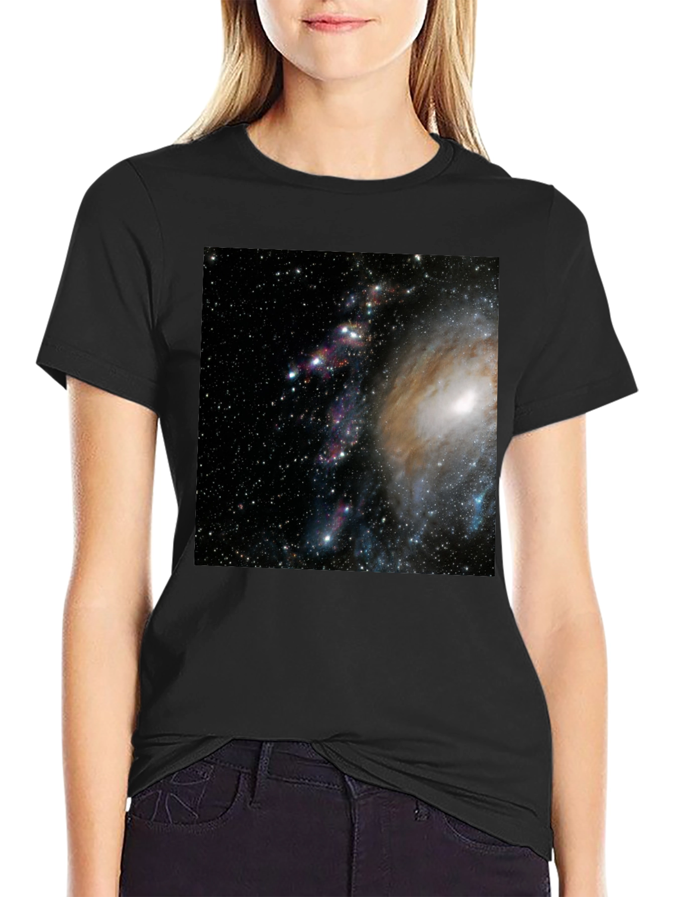 Galaxy Print Black T-Shirt - Celestial Style