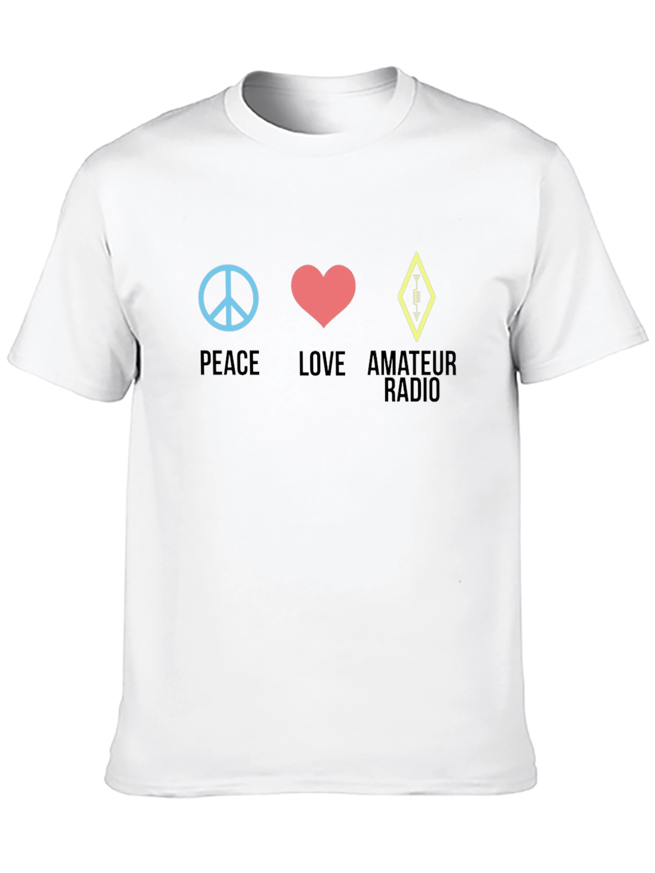 Peace Love Amateur Radio T-Shirt - Black