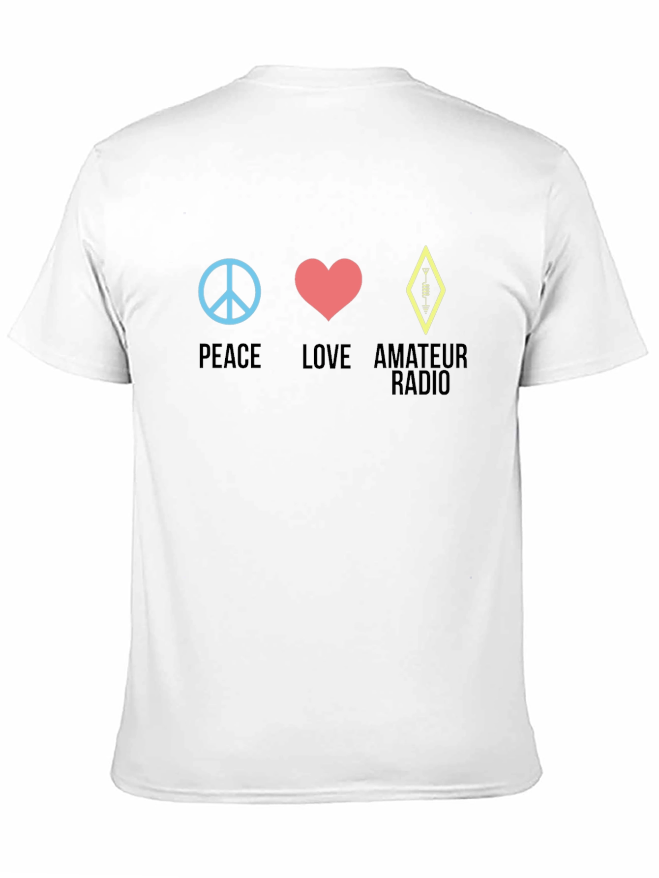 Peace Love Amateur Radio T-Shirt - Black