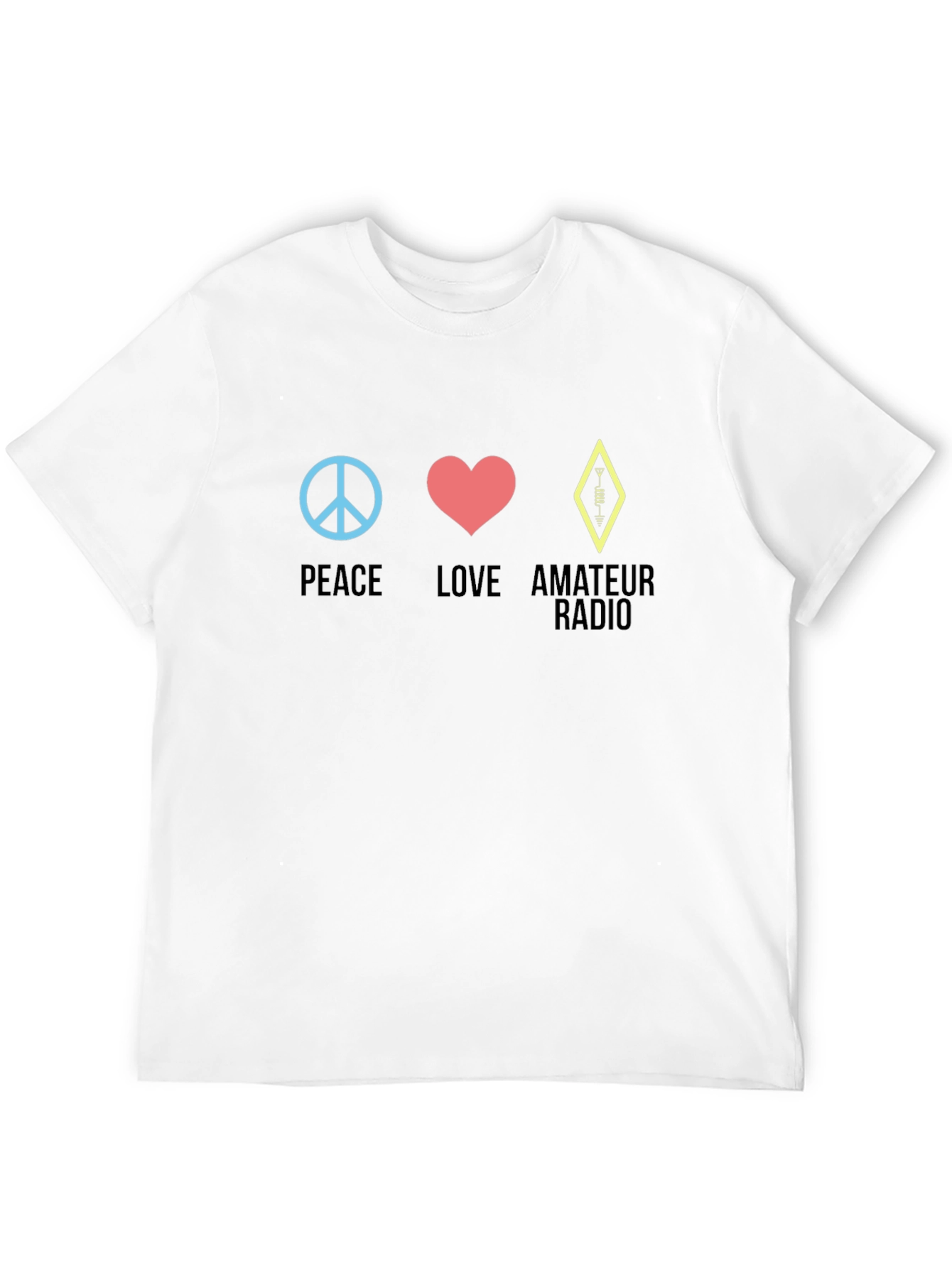 Peace Love Amateur Radio T-Shirt - Black