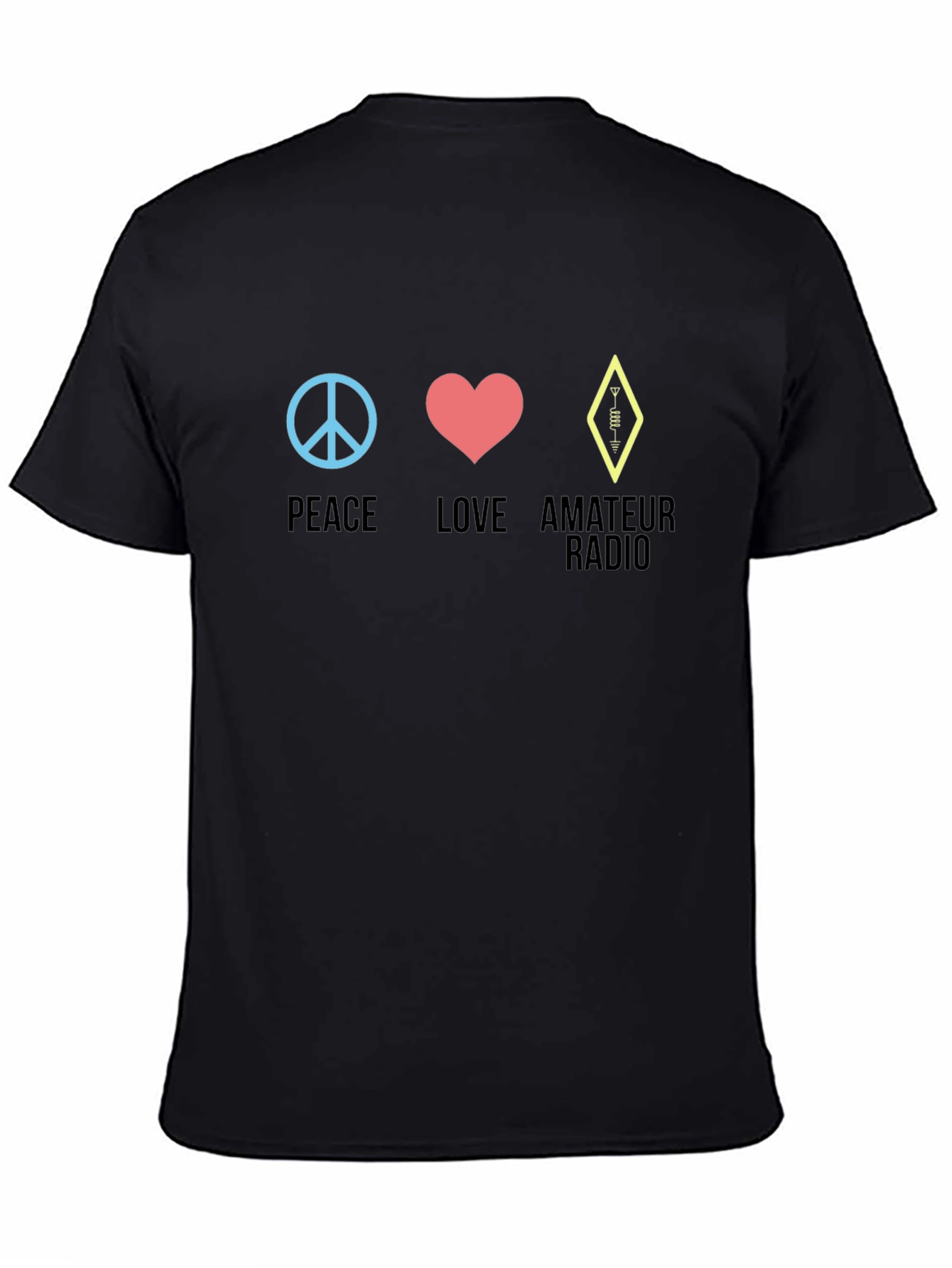 Peace Love Amateur Radio T-Shirt - Black
