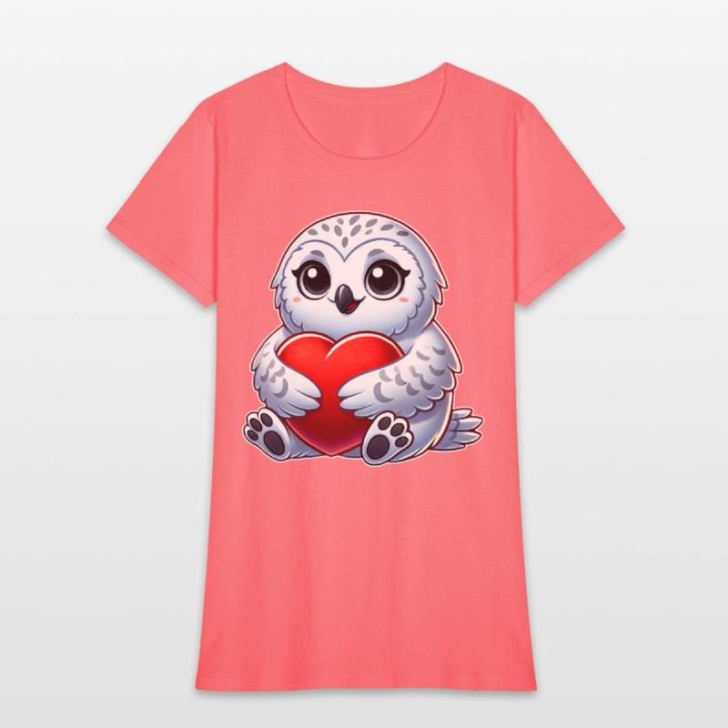 Heart snowy owl love Valentine's in love