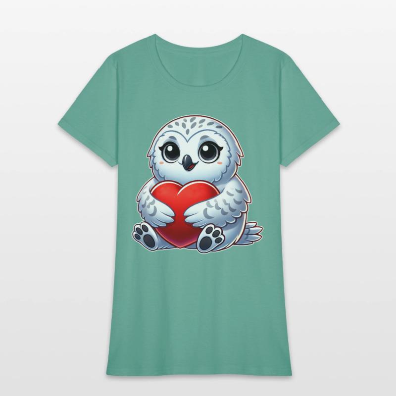 Heart snowy owl love Valentine's in love