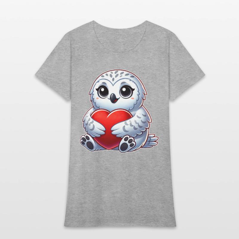 Heart snowy owl love Valentine's in love