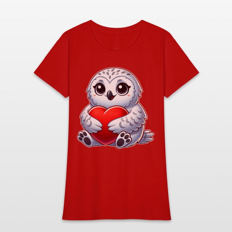 Heart snowy owl love Valentine's in love