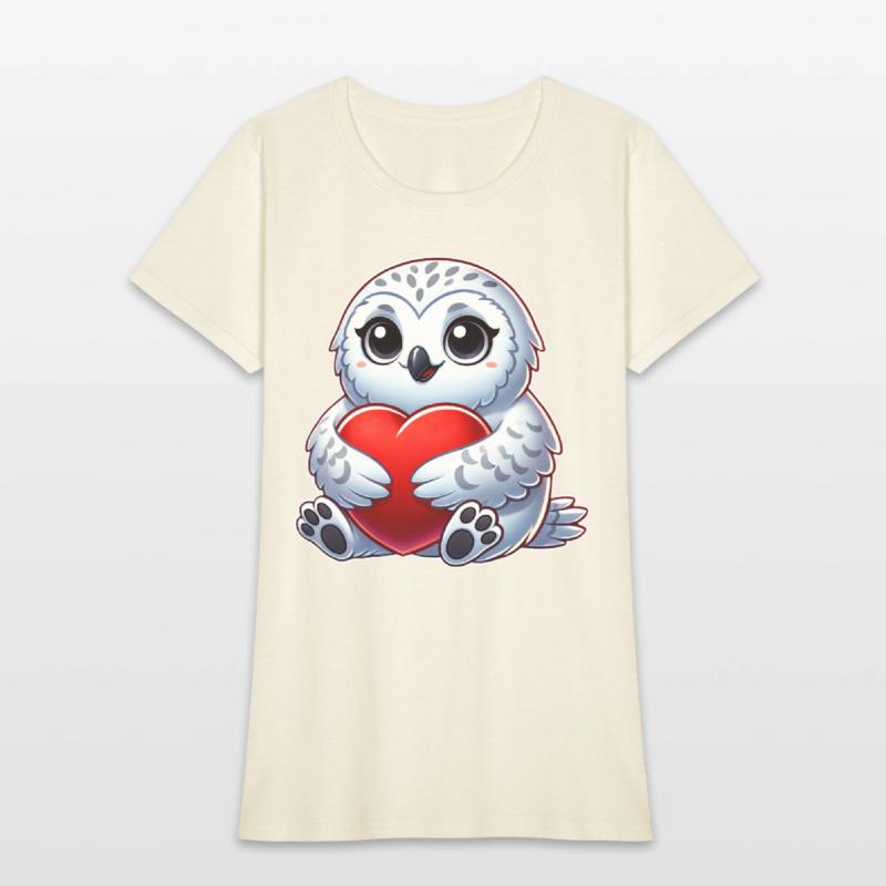 Heart snowy owl love Valentine's in love