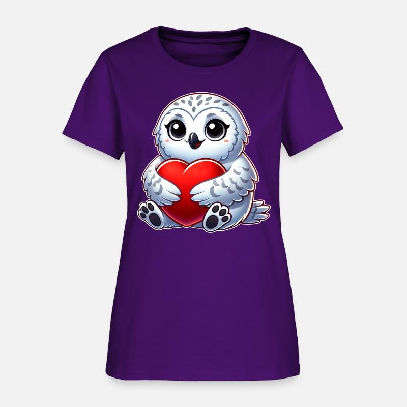 Heart snowy owl love Valentine's in love