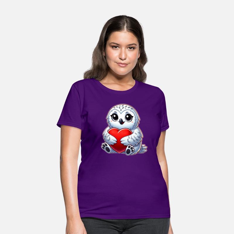 Heart snowy owl love Valentine's in love