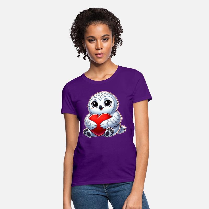 Heart snowy owl love Valentine's in love