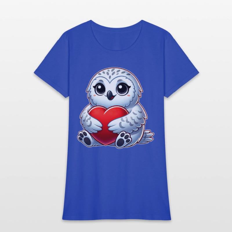 Heart snowy owl love Valentine's in love