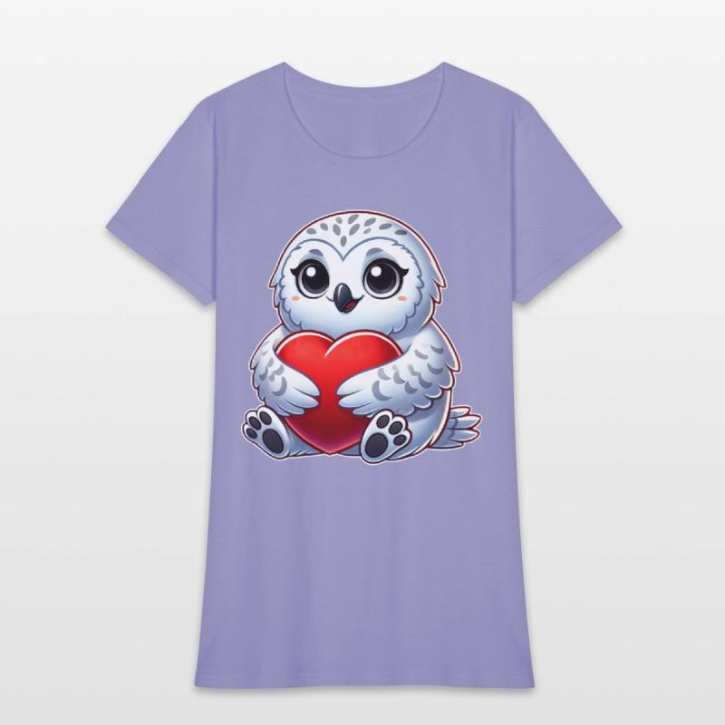 Heart snowy owl love Valentine's in love