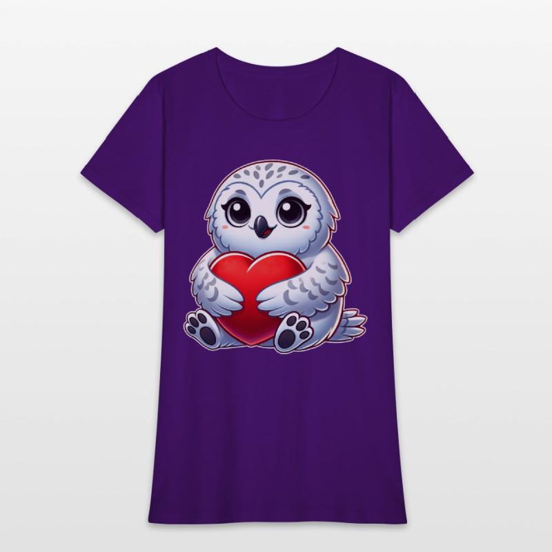 Heart snowy owl love Valentine's in love