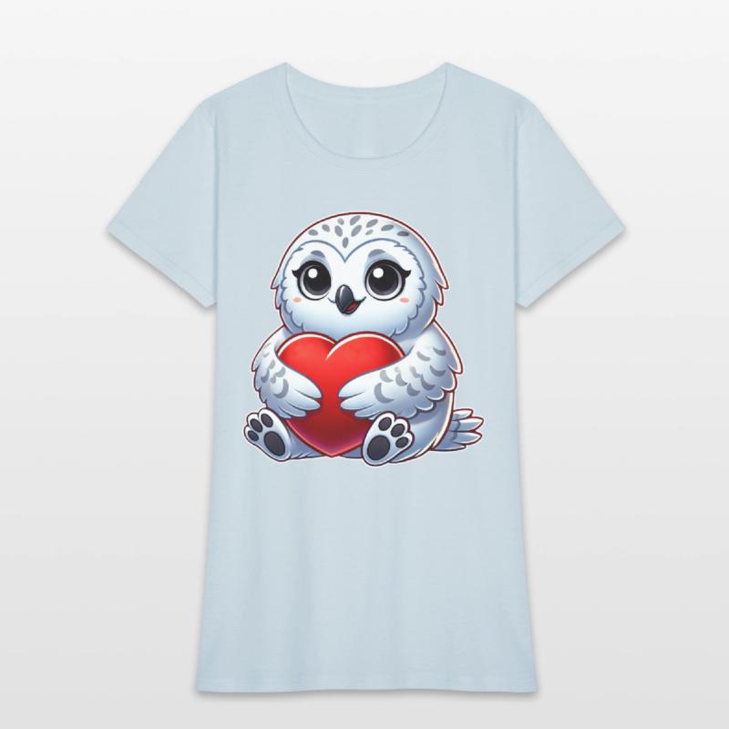 Heart snowy owl love Valentine's in love