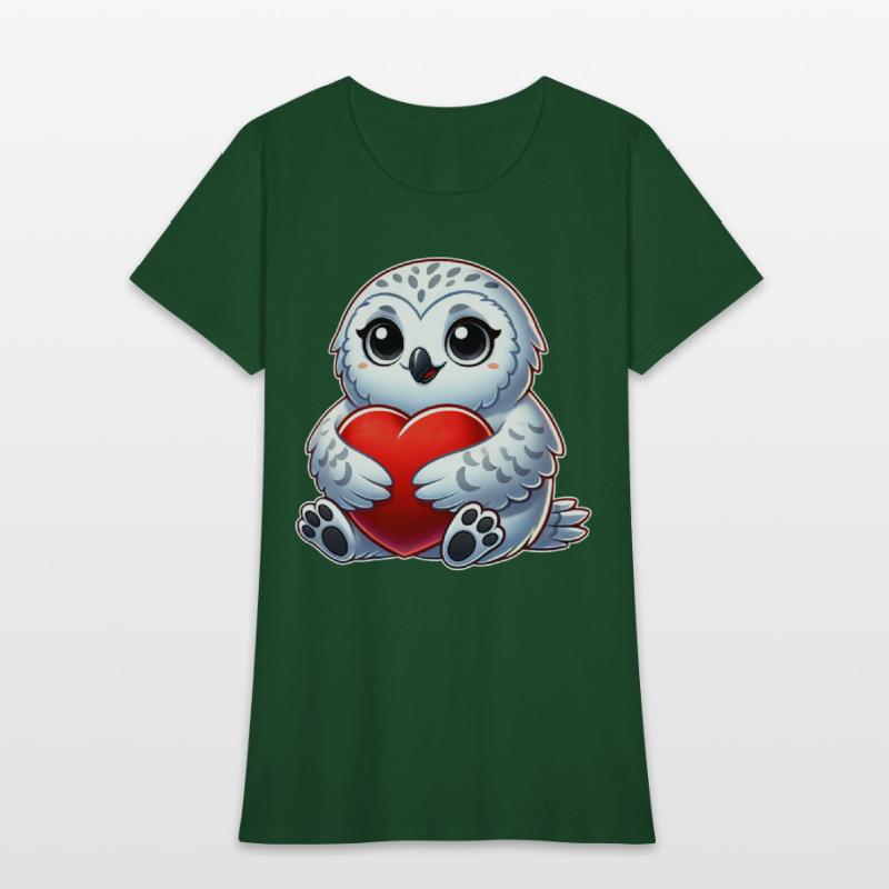 Heart snowy owl love Valentine's in love