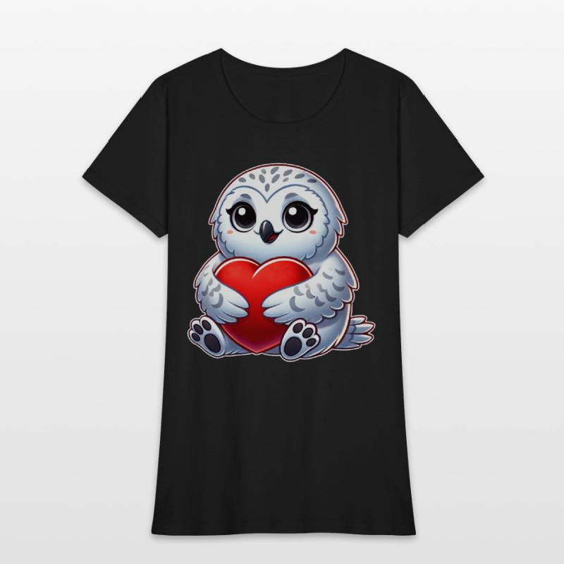 Heart snowy owl love Valentine's in love