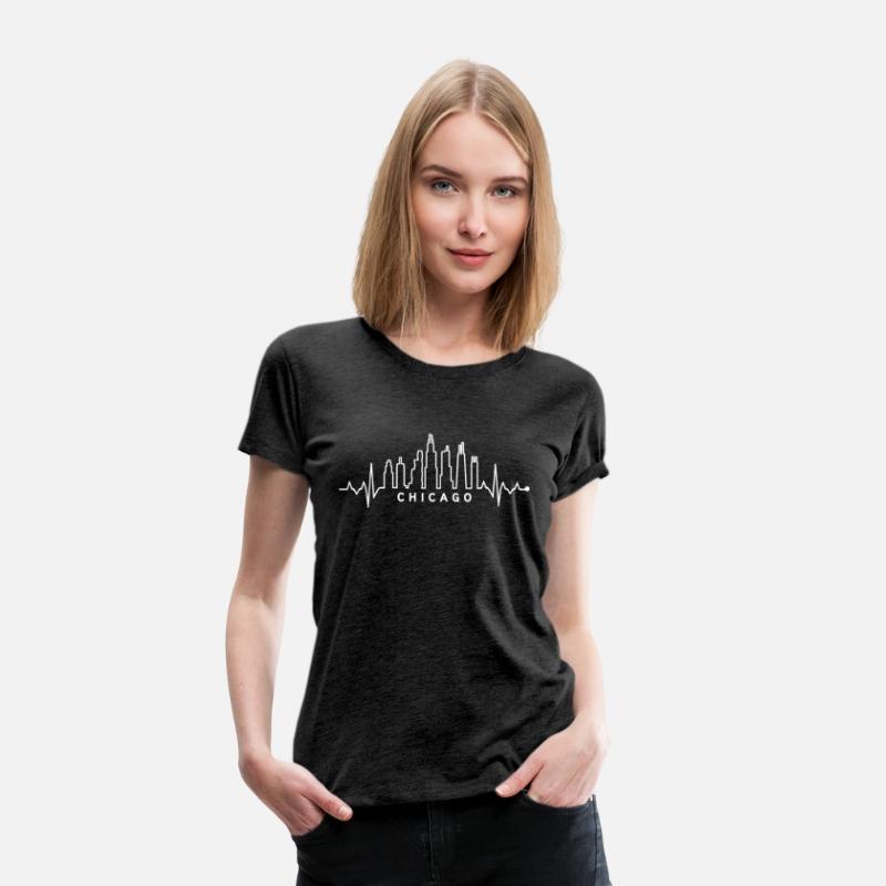 Heartbeat Of Chicago City Skyline Ekg Stress Relie