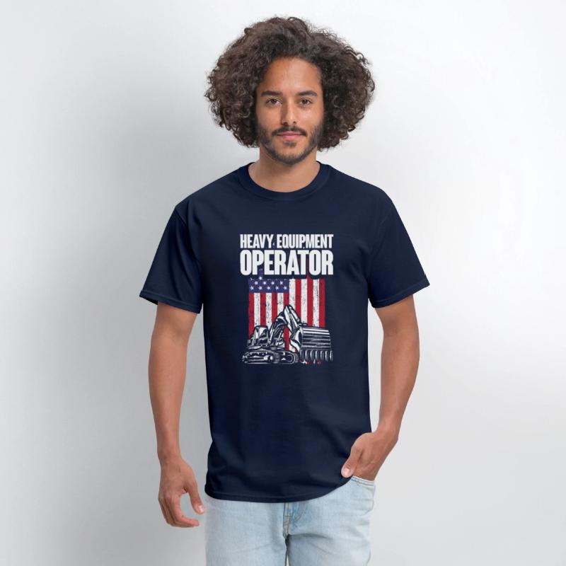 Heavy Equipment Operator American USA Flag