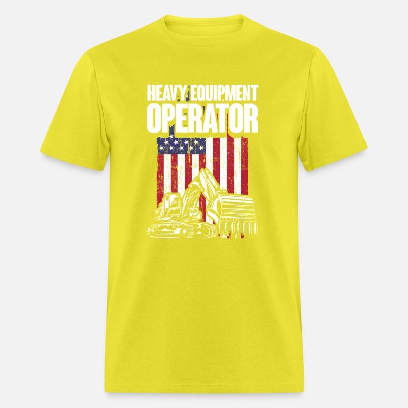 Heavy Equipment Operator American USA Flag