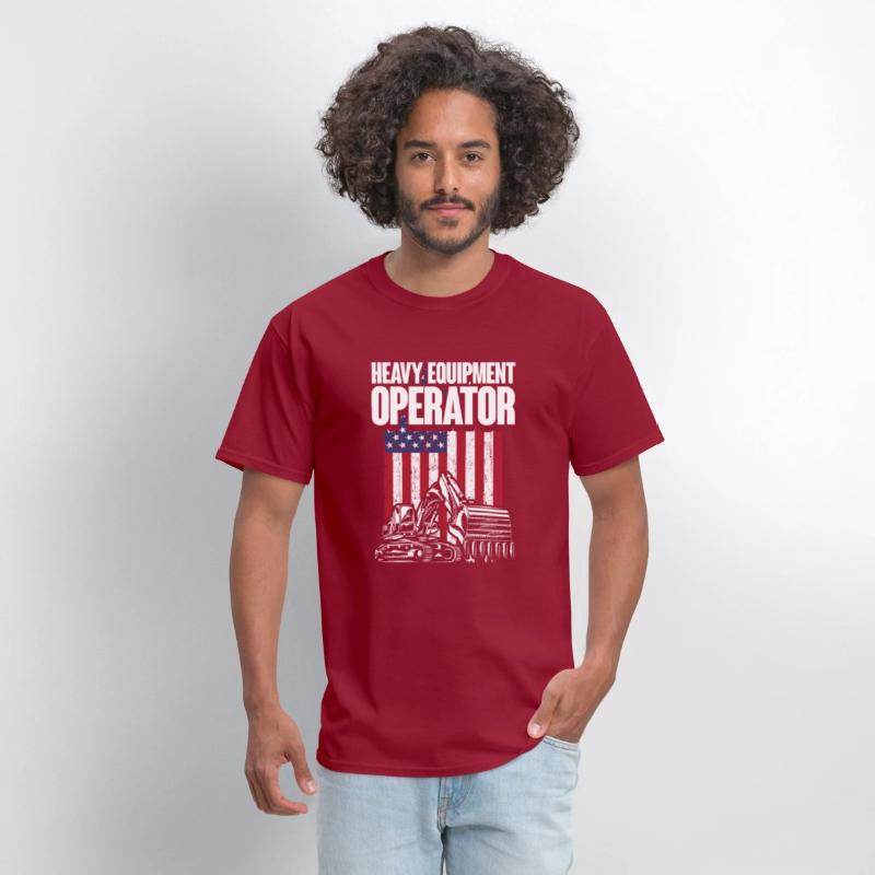 Heavy Equipment Operator American USA Flag
