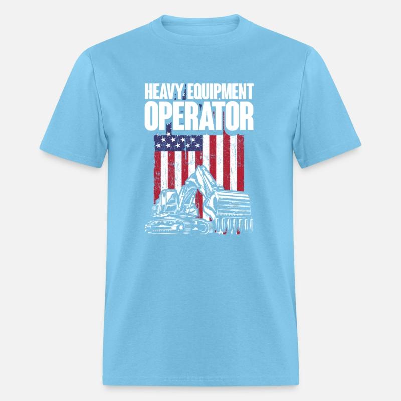 Heavy Equipment Operator American USA Flag