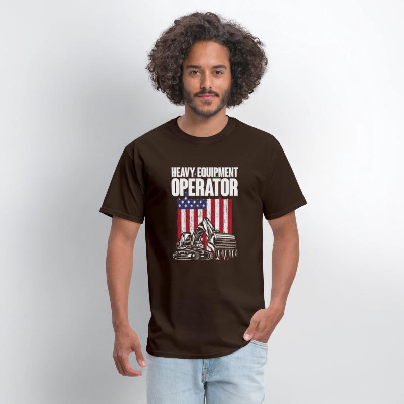 Heavy Equipment Operator American USA Flag