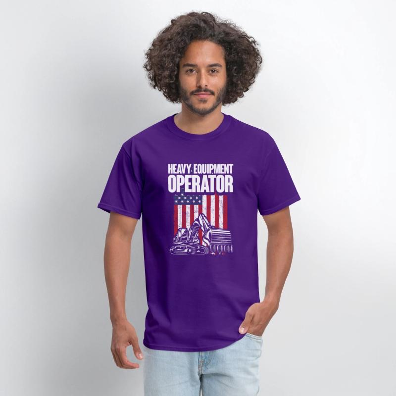 Heavy Equipment Operator American USA Flag