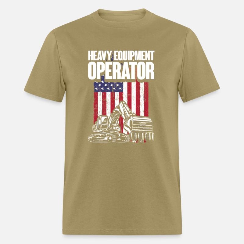 Heavy Equipment Operator American USA Flag