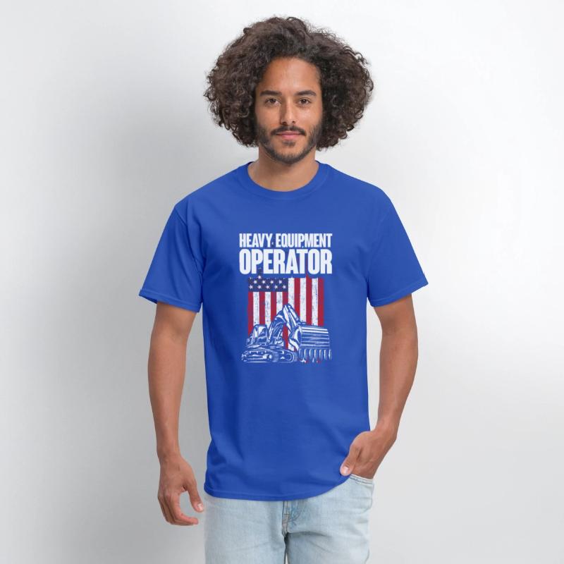 Heavy Equipment Operator American USA Flag
